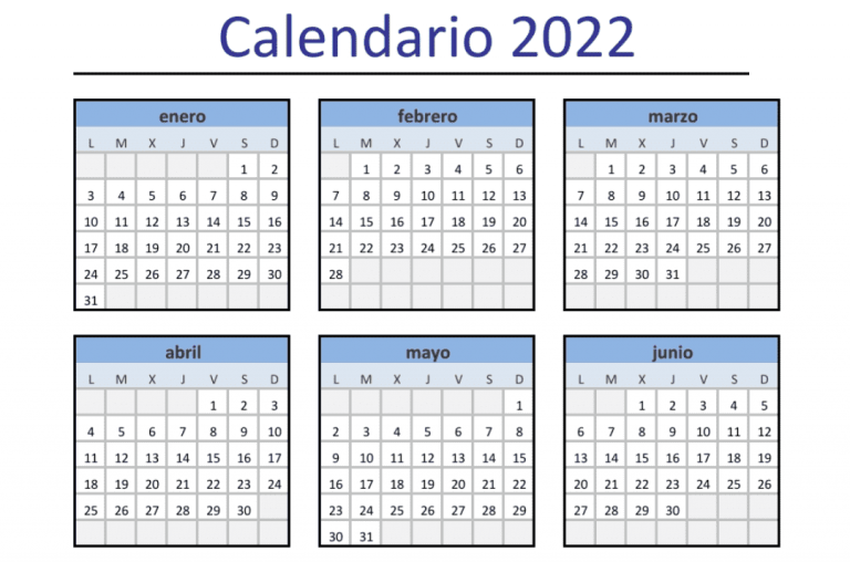 Plantilla Excel Calendario 2022 Descarga Gratis